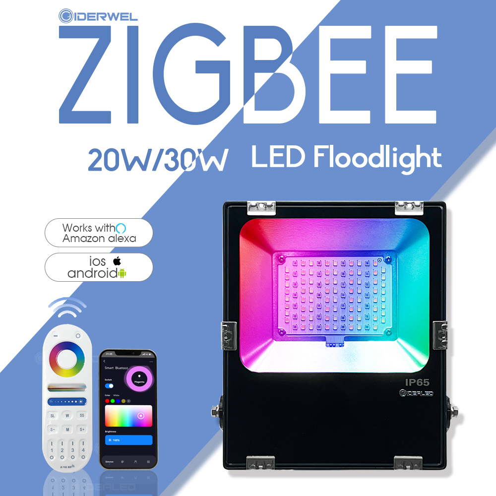 Smart Zigbee Garden Light - Waterproof Zigbee Outdoor LED FloodLight 20/30W