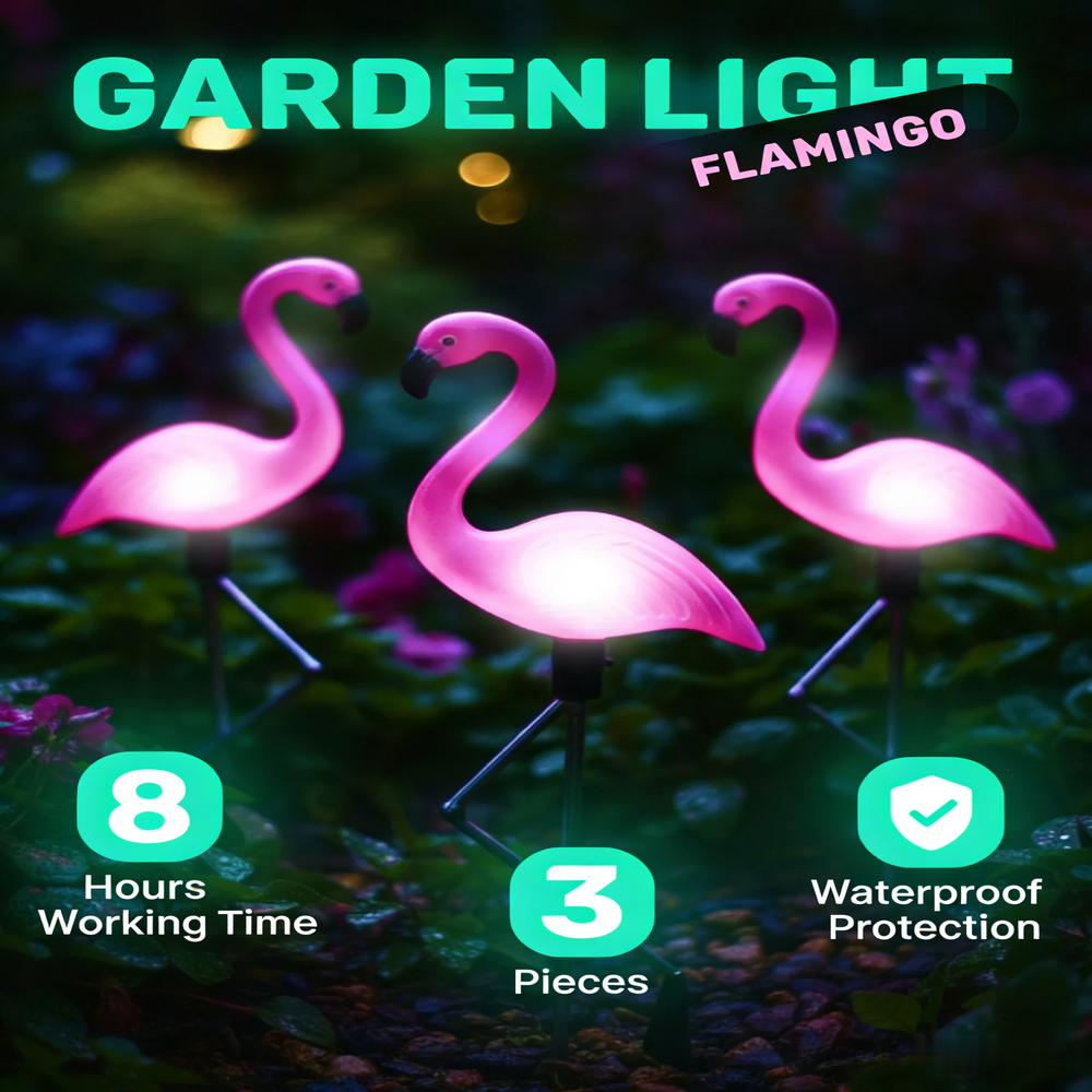 3Pcs Solar Powered Flamingo Gr – Smart Zen Garden Bewertung und Preis