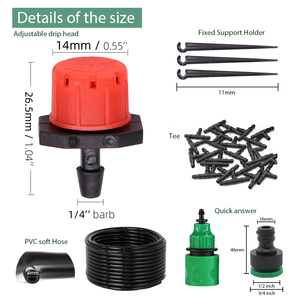 50-5M 1/4'' Hose Adjustable Dr – Smart Garden Sprinkler Bewertung und Preis